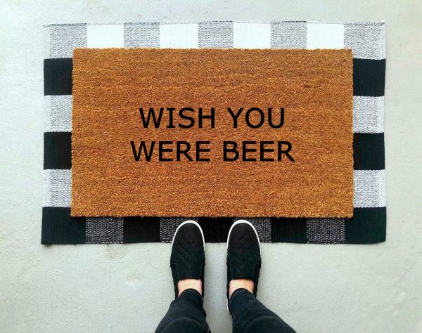 Wish you were beer vicces feliratos kókusz lábtörlő - több méretben