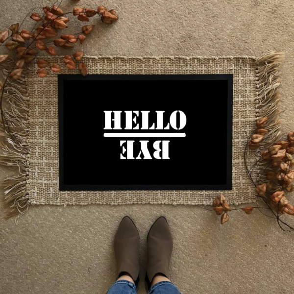 HELLO-BYE vicces feliratos Flat standard lábtörlő - több méretben