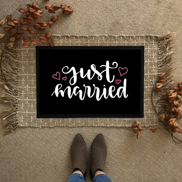 Wedding just married kalligrafikus Flat standard lábtörlő - több méretben