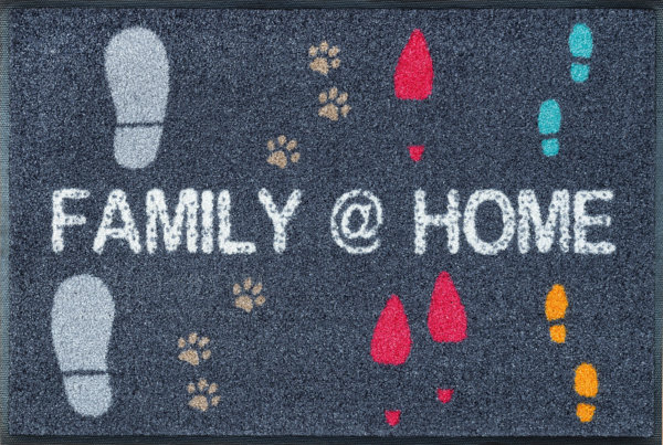 Family and home lábnyomos feliratos beltéri lábtörlő