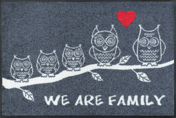 We Are Family baglyos feliratos beltéri lábtörlő