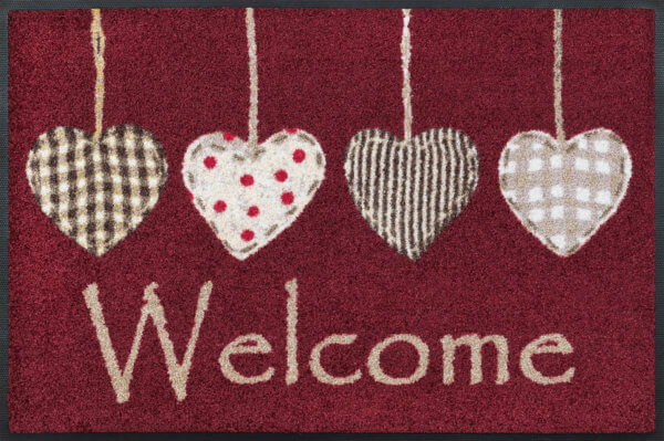 Welcome négy szívecske beltéri lábtörlő