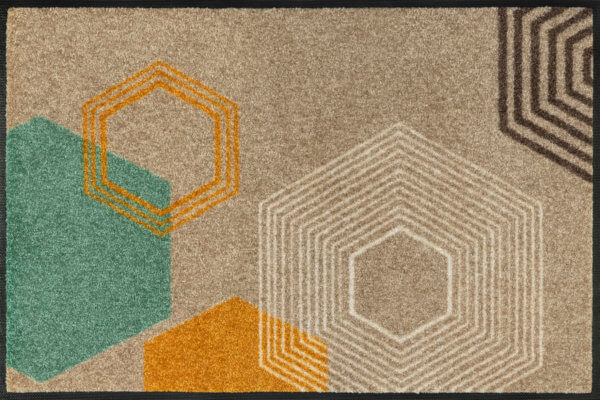 Hatszögek, világos szennyfogó szőnyeg - 50*75 cm