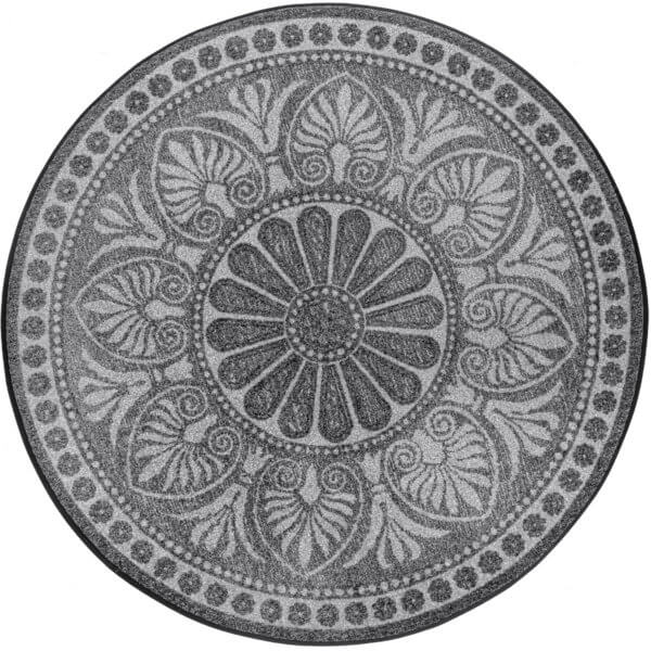 Sötét mandala, kör alakú szennyfogó szőnyeg - 115*115 cm