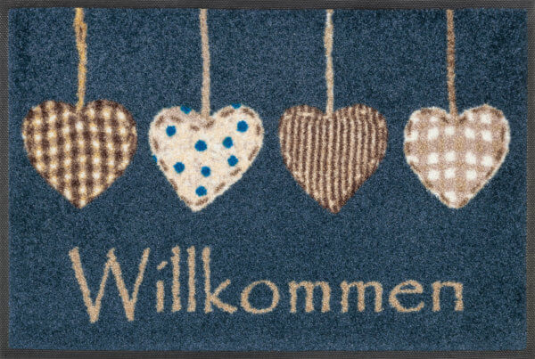 Willkommen négy szívecske lábtörlő - 40*60 cm