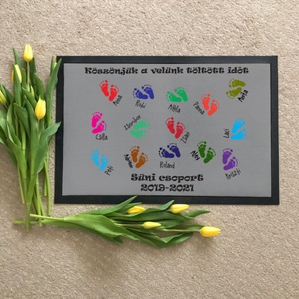 Köszönjük a velünk töltött időt - egyedi lábtörlő