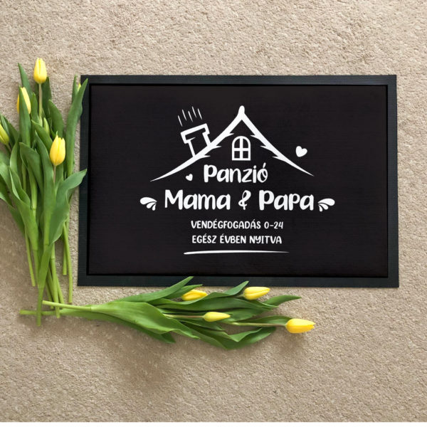Mama & papa panzió vicces feliratos Flat standard lábtörlő - több méretben