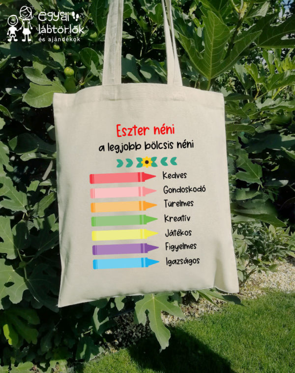 A legjobb bölcsis néni - névre szóló vászontáska