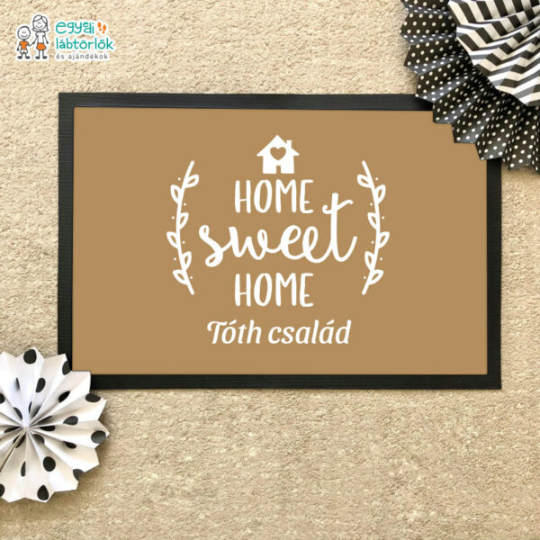 Home Sweet Home - bézs háttérszínnel - Flat Standard textil lábtörlő 60x40cm