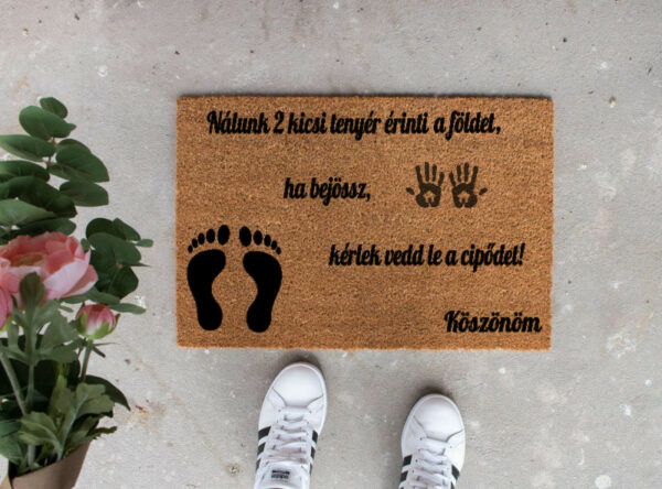 Vedd le a cipődet! feliratos kókusz lábtörlő - több méretben