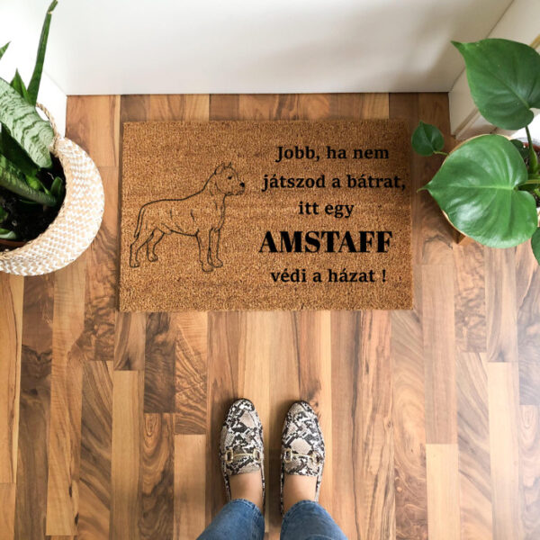 Amstaff  feliratos kókusz lábtörlő - több méretben