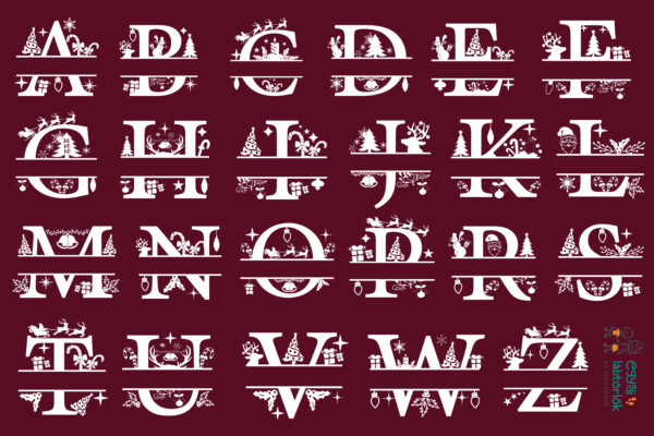 Monogramos karácsonyi mintás - egyedi neves lábtörlő - Image 4