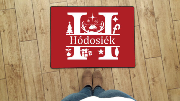 Monogramos karácsonyi mintás - egyedi neves lábtörlő - Image 5