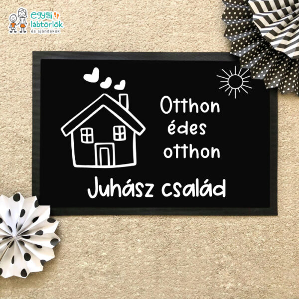 Otthon édes otthon - egyedi családneves lábtörlő