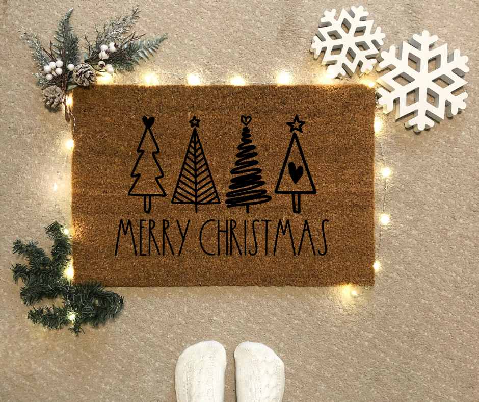 merrychristmas feliratos kokusz labtorlo - Egyedi lábtörlők